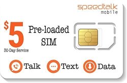 $5 Prepaid Cell Phone Minutes Talk Text Data GSM Sim Card Service Included