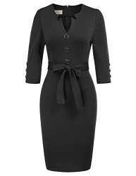 Grace Karin Women Spring Business Ol Dress L Black