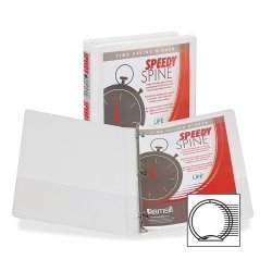 Whole Case Of 25 - Samsill White Speedy Spine View Binders-view Binder Round Ring 1 2" Capacity White