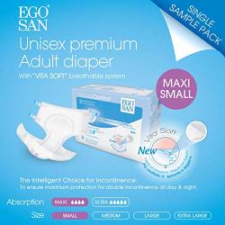 Egosan Maxi Incontinence Adult Diaper Brief Maximum Absorbency And Adjustable Tabs For Men And Women Small Sample Diapers