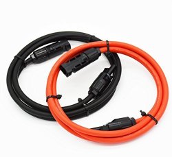 1 Pair Black + Red 10AWG MC4 Solar Adaptor Cable Solar Panel Extension Cable Wire MC4 Connector Solar Extension Cable With MC4 Female And Male Connectors 5FT-2