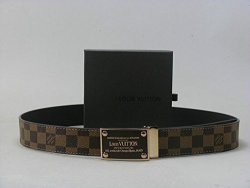 Fashion Belt Brown Belt With Square Golden Belt Buckle 115CM