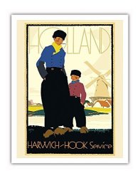 Pacifica Island Art Holland - Harwich-hook Service Netherlands - London & North Eastern Railway Lner - Vintage Railroad Travel Poster By Austin Cooper C.1920S