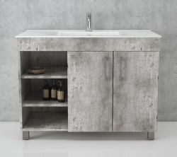 Bathroom Cabinet And Basin Free Standing Natural Concrete 900MM
