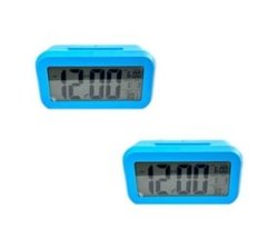 Battery-powered Digital Alarm Clock - Pack Of 2 - Blue