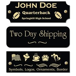 Buy 1.5 H x 6 W, Solid Brass Name Plate, Satin Finish Personalized Custom  Laser Engraved Nameplate Label Art Tag for Frames Notched Square or Round  Corners, Made in USA (6 W)