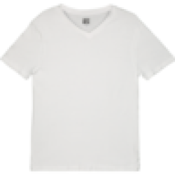 Mens White V-neck T-Shirt S-xxl