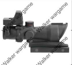 Acog Type 4x32 Cross Sight Scope With Op Red Dot Sight - Black