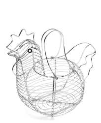 Chicken Eggs Basket - Silver