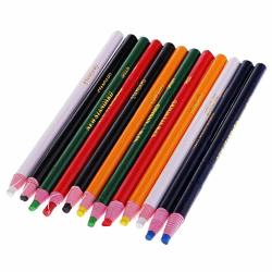 Lot De 12 Crayons Gras (chinagraph) Marqueur Peel-off - Pour Métal, Verre, Tissu, Plastique - Facile à Effacer - Couleur Verte