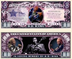 In Memory B.b King Novelty One Million Dollar Bill