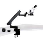 Parco Scientific Simul-Focal Trinocular Zoom Stereo Microscope,10xWF Eyepiece,0.7X-4.5X Zoom,3.5x-90x Magnification,0.5X&2X Auxiliary Lens,Double Arm Boom Stand,144-LED Ring Light W/Intensity Control 