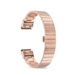 Replacement Butterfly Stainless Band For Garmin FENIX3 5X Rose Gold