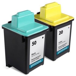 Printronic Remanufactured Ink Cartridge Replacement For Lexmark 50 Lexmark 20 2 Pack 1 Black 1 Color