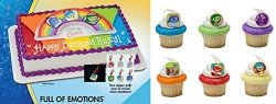 Disney Pixar - Inside Out - "full Of Emotions" Cake Topper Plus 24 Cupcake Rings