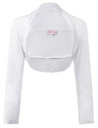 Long Sleeves Shrug Bolero Cardigan For Women White Medium