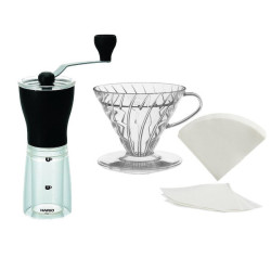 Hario V60 Pour-over Travel Bundle With Mini Mill Coffee Grinder