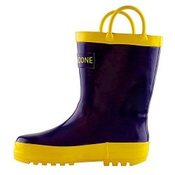 Lone Cone Kids' Waterproof Rubber Rain Boots With Easy-on Handles Navy Blue 1 M Us Little Kid