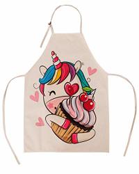 Unique Aprons - Unicorn Apron Cupcake Kids Apron For Birthday Party's Gardening Kitchen Cooking Baking Chef Activity Size Teen Kids And Adults 8 Years