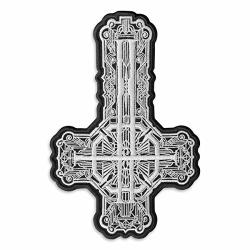 Black And White Grucifix Cross Papa Emeritus Ghost Bc Heavy Metal Doom Hard Rock Band Embroidered Patch Iron On 4.7" 7.3"