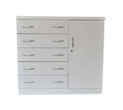 White Chest Of Drawers - Shelves Behind Door - Local Product