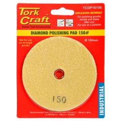 Tork Craft - 100MM Diamond Wet Polishing Pad 150 Grit Yellow - 5 Pack