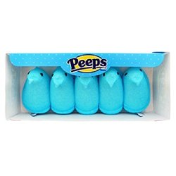 Peeps Blue Marshmallow Chicks 5CT Package 1 1 2OZ