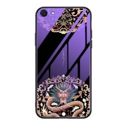 For Oppo R9S A3 Luminous Painting Violet Glass + Tpu Protective Case Dragon
