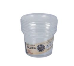 Clear Plastic Containers - 4-PIECES 500ML 8CM High