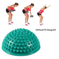 2 Pcs Yoga Half Ball Physical Fitness Appliance Exercise Balance Ball Massage Mat Exercise Stepping Stones Balance Pods Gym Yoga Pilates Ball Green
