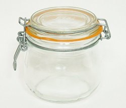 8 Le Parfait French Glass Storage Jars With Wire Hinged Glass Lid & Gasket Holds About 16OZ. .50LITER 2 Cups Or 1 Pint About