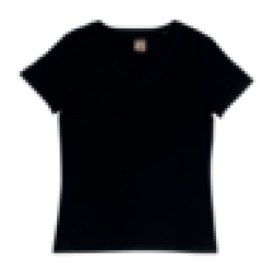 Ladies Black Every Wear V-neck T-Shirt Size S-xxl