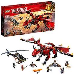Lego Ninjago Masters Of Spinjitzu: Firstbourne 70653 Ninja Toy Building Kit With Red Dragon Figure Minifigures And A Helicopter 882 Pieces Discontinued By Manufacturer