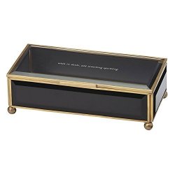 Kate Spade New York Out Of The Box Black Glass Jewelry Box