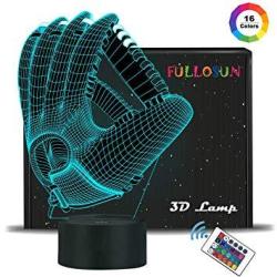 SUPERNIUDB 3D Baseball Gloves Visual Night Light Acrylic 3D LED USB 7 Color Change LED Table Lamp Xmas Toy Gift 