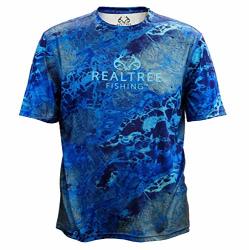 Deals on Staghorn Mens Short Sleeve Performance Tech Fishing Tee Realtree  WAV3 Dark Blue XL, Compare Prices & Shop Online