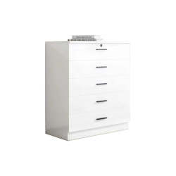 High Gloss 5 Drawer Chest Of Drawers White