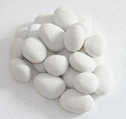 Hmb 24 Pcs White Stone-like Ceramic Pebble For Gas Fireplace Stove Gas Firepit