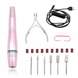 Eleven Ever Electric Nail Drill Professional Portable Nail File Drill Grinder Manicure Pedicure Tools For Polishing Sanding Removing Gel And Acrylic Nails Pink