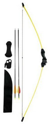 Velocity Archery 15lb Pounce Youth Recurve Bow Kit in Yellow