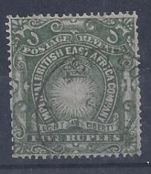 British East Africa 1890 5r Grey Green Fine Used