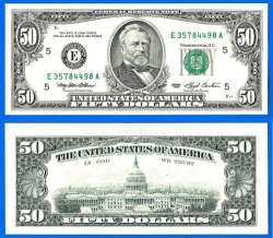 Usa 50 Dollars 1993 Unc Mint Richmond E5 Us United States Of America Grant