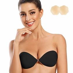 JOATEAY Women's Strapless Self Adhesive Bra Reusable Backless