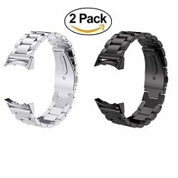 PACK Of 2 Gear S2 Bands Acestar Solid Stainless Steel Metal Replacement Band + Connector For Samsung Galaxy Gear S2 Sm-r720 & Sm-r730 Smart