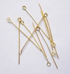 Eye Pins - Plated Gold Color - 0.70X28MM - Pack Of 100