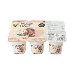 Plant Powered Strawberry Flavoured Cultured Coconut 6 X 100 G