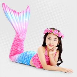 3 Piece Kids Hot Pink And Blue Mermaid Bikini GB21 - 150