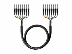 Monoprice 8-CHANNEL 1 4 Inch Ts Male To 1 4 Inch Ts Male Snake 26AWG Cable C d - 2 Meter 6 Feet With 8 Balanced Mono unbalanced Stereo Lines
