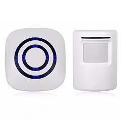 Home Security Motion Sensor Alarm Detector Visitor Door Entry Chime Motion Sensor Alart With 1 Plug-in Receiver And 1 Pir Motion Sensor Detector Alert