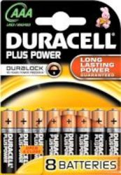 Duracell Plus Power AAA Alkaline Batteries With Durblock 8 Pack